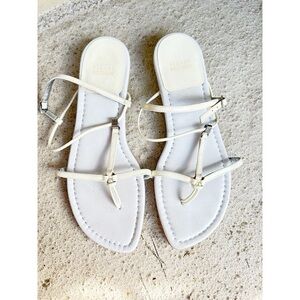Stuart Weitzman White Strappy Sandals‎